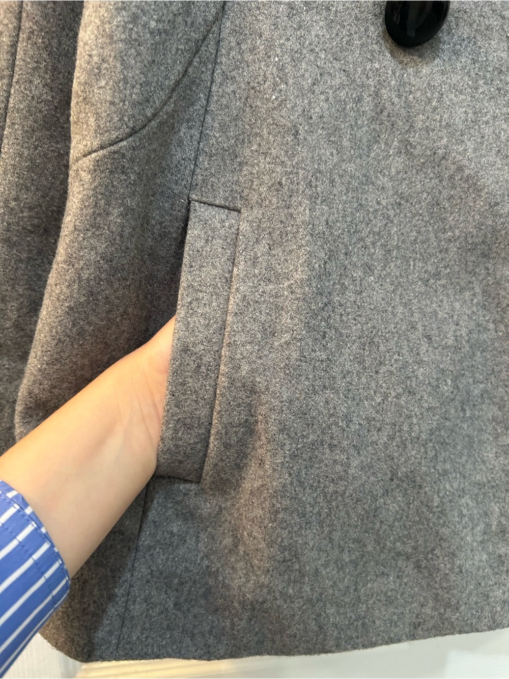 M. Julian Gray Double Breasted Women’s Pea Coat Size Large - Picture 8 of 11